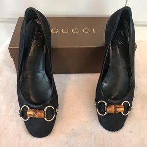 Gucci Black Cinghiale Flats